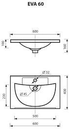 Misty Мебель для ванной Марта 60 подвесная белая глянцевая – фотография-11
